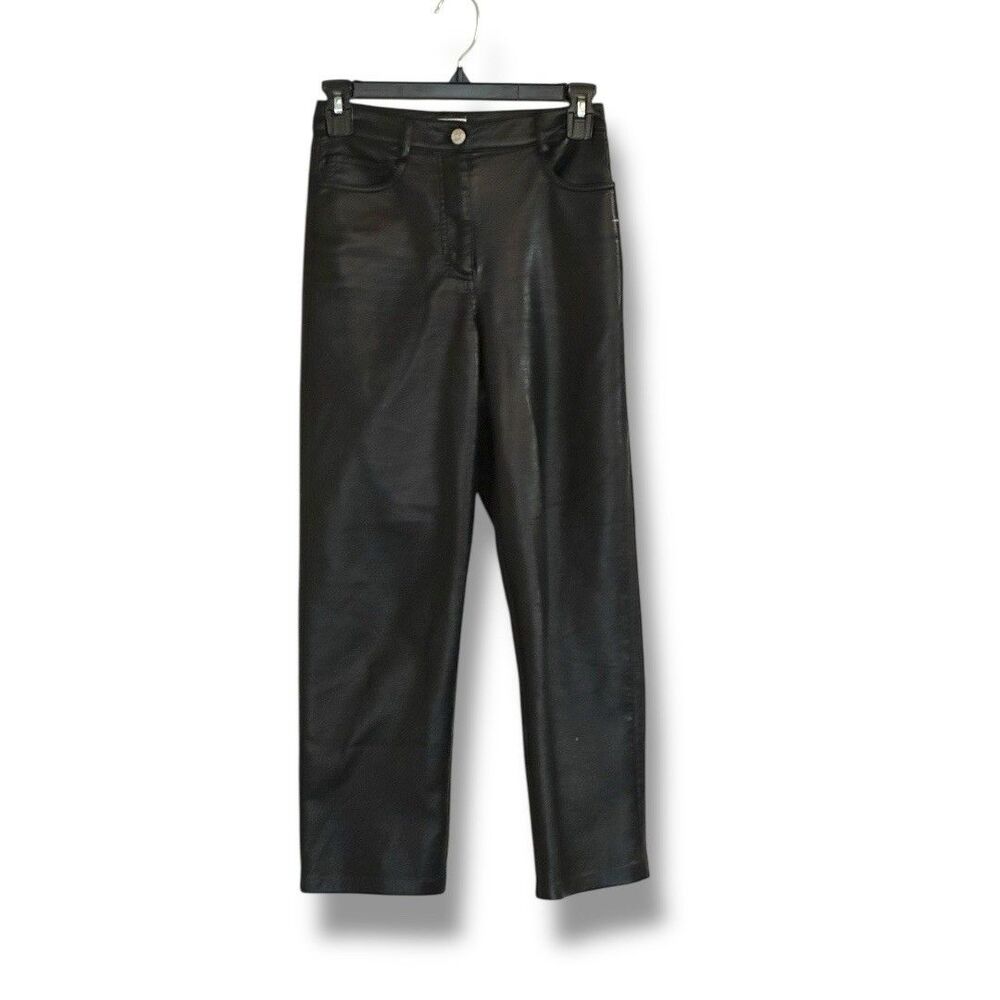 Aritzia Wilfred Faux Leather Cropped Pants Black Women's Size 00